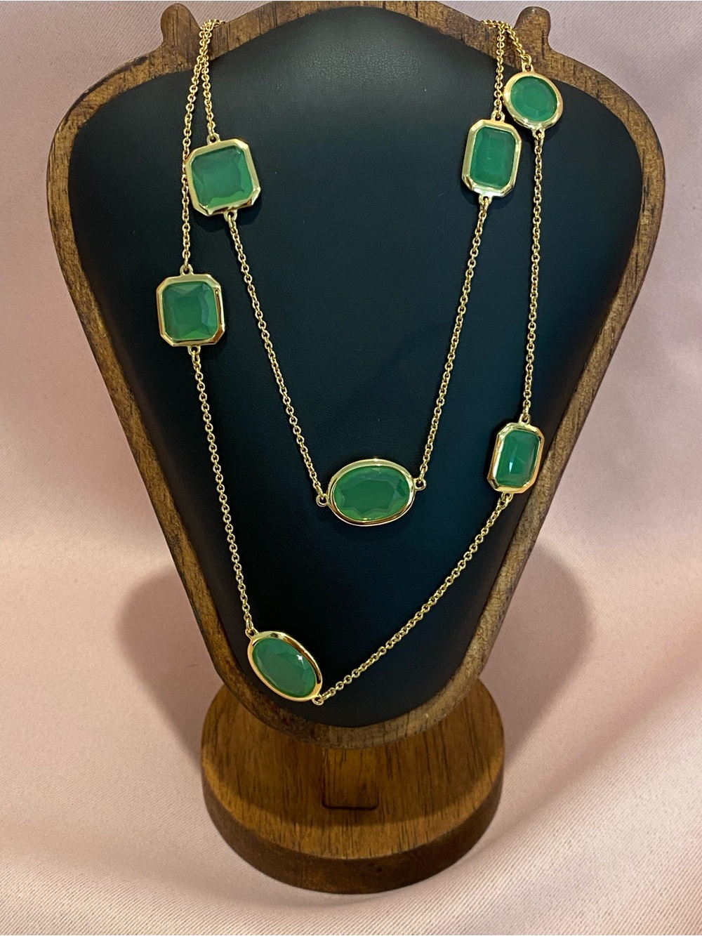 kate spade long Gold-Tone Layered Necklace with Green Stones